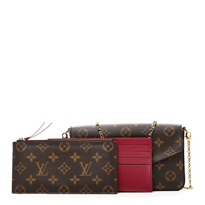 Louis Vuitton Monogram Pochette Felicie Chain Wallet Fuchsia 3 of 10