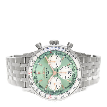 Breitling Stainless Steel 41mm Navitimer Chronograph B01 Automatic Watch Green AB0139211L1A1 2 of 4