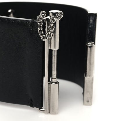 Chanel Lambskin Baguette Crystal CC Chain Cuff Bracelet M Black 4 of 6