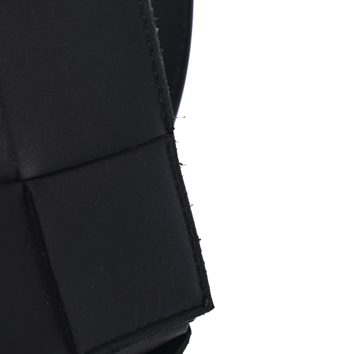 Bottega Veneta Lambskin Maxi Intrecciato Cassette Crossbody Bag Black 5 of 5