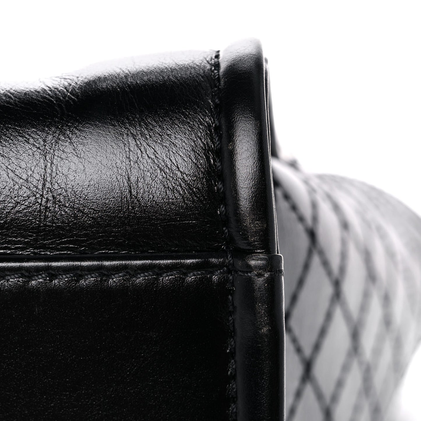 Aged Calfskin Medium Charms Deauville Tote Black