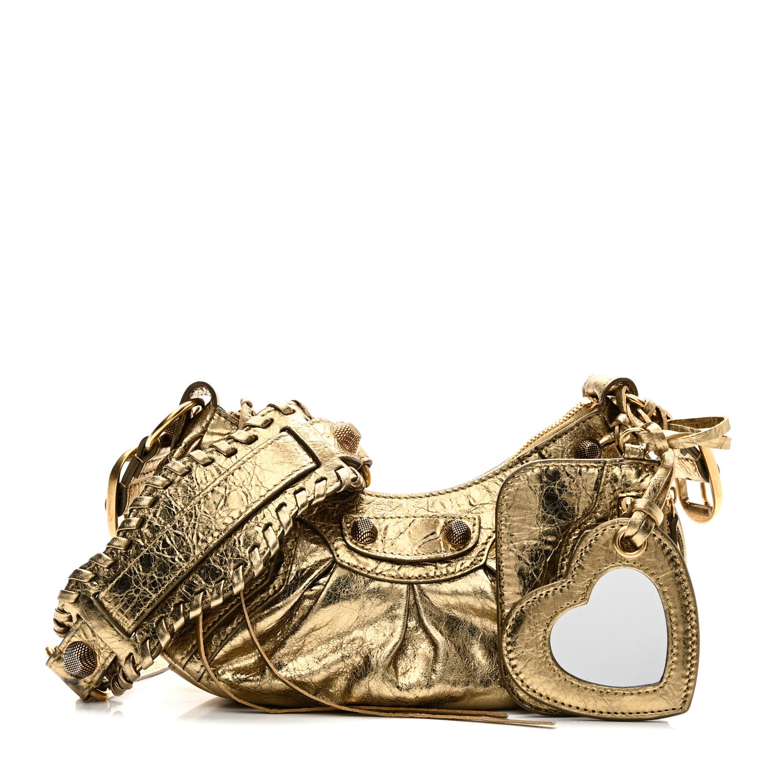 Balenciaga Metallic Agneau Arena Le Cagole Shoulder Bag XS Gold 3 of 11
