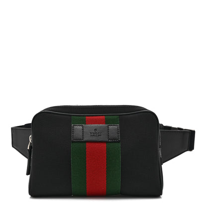 Gucci Canvas Web Slim Belt Bag Black 1 of 11