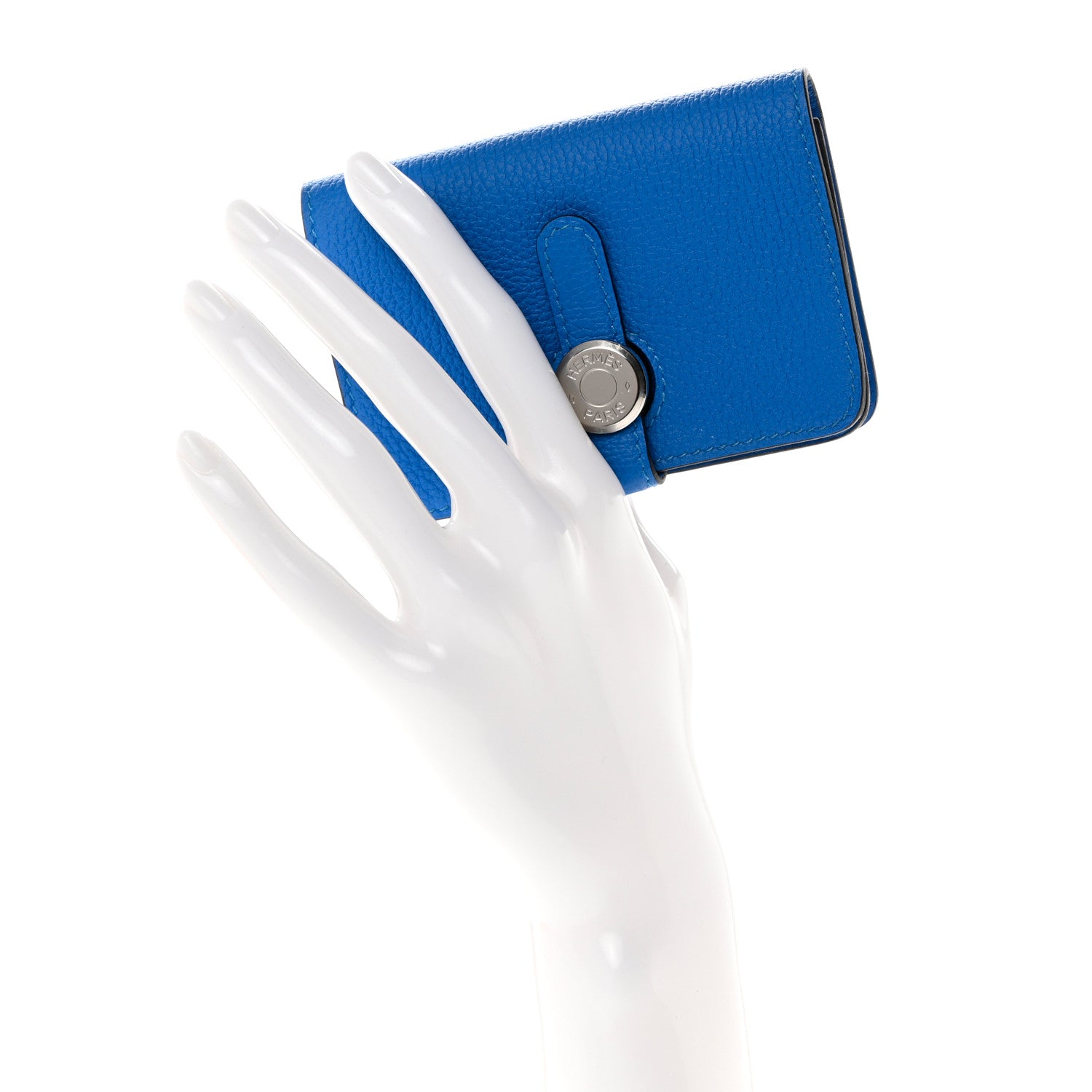 Hermes Togo Dogon Card Case Bleu France 2 of 9