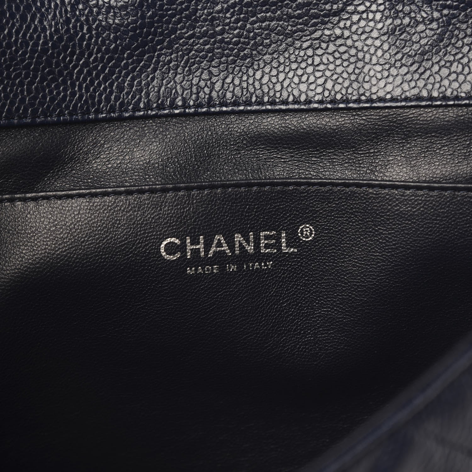 Chanel Caviar Quilted Clutch With Chain Flap Blue 7 of 11