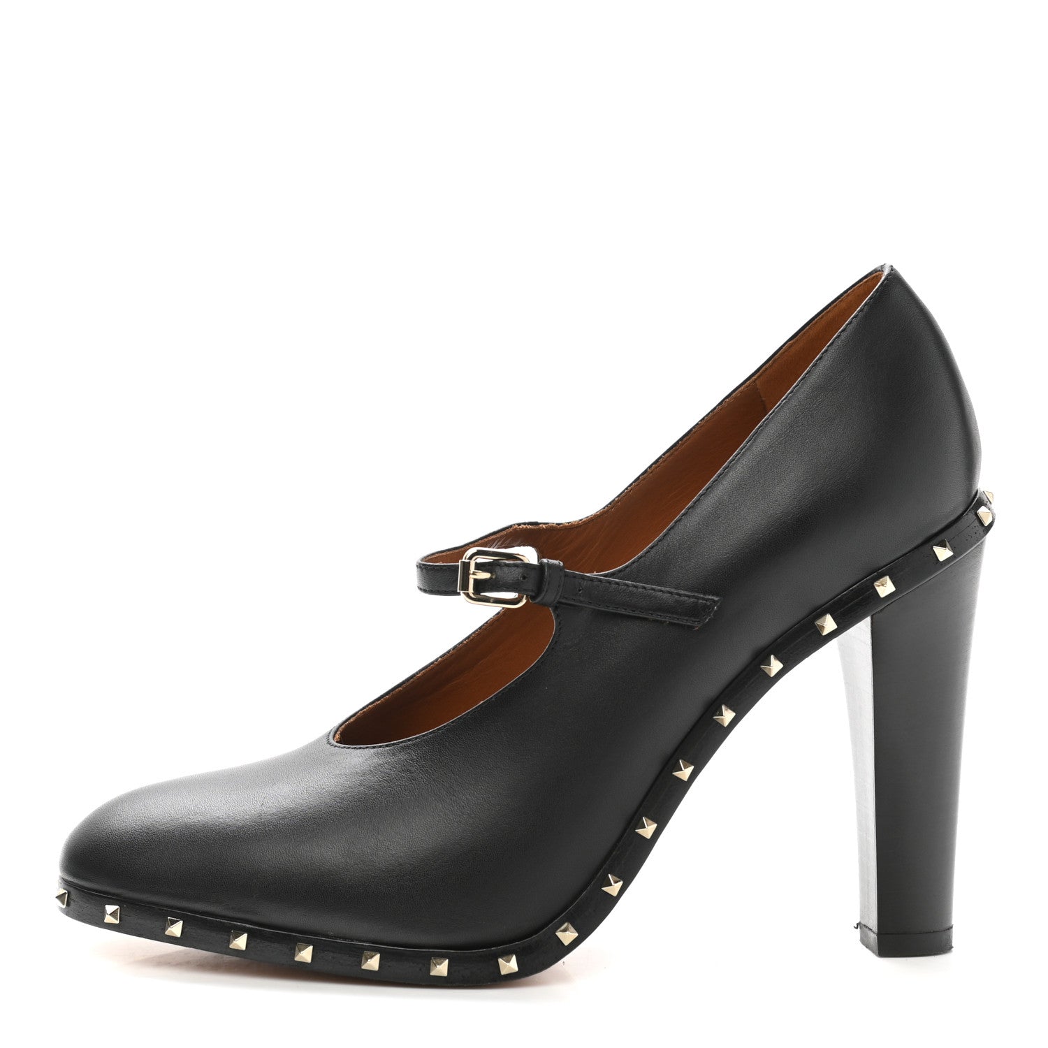 Valentino Garavani Calfskin Soul Rockstud Mary Jane 110mm Pumps 36.5 Black 1 of 9