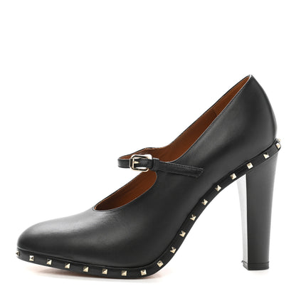 Valentino Garavani Calfskin Soul Rockstud Mary Jane 110mm Pumps 36.5 Black 1 of 9