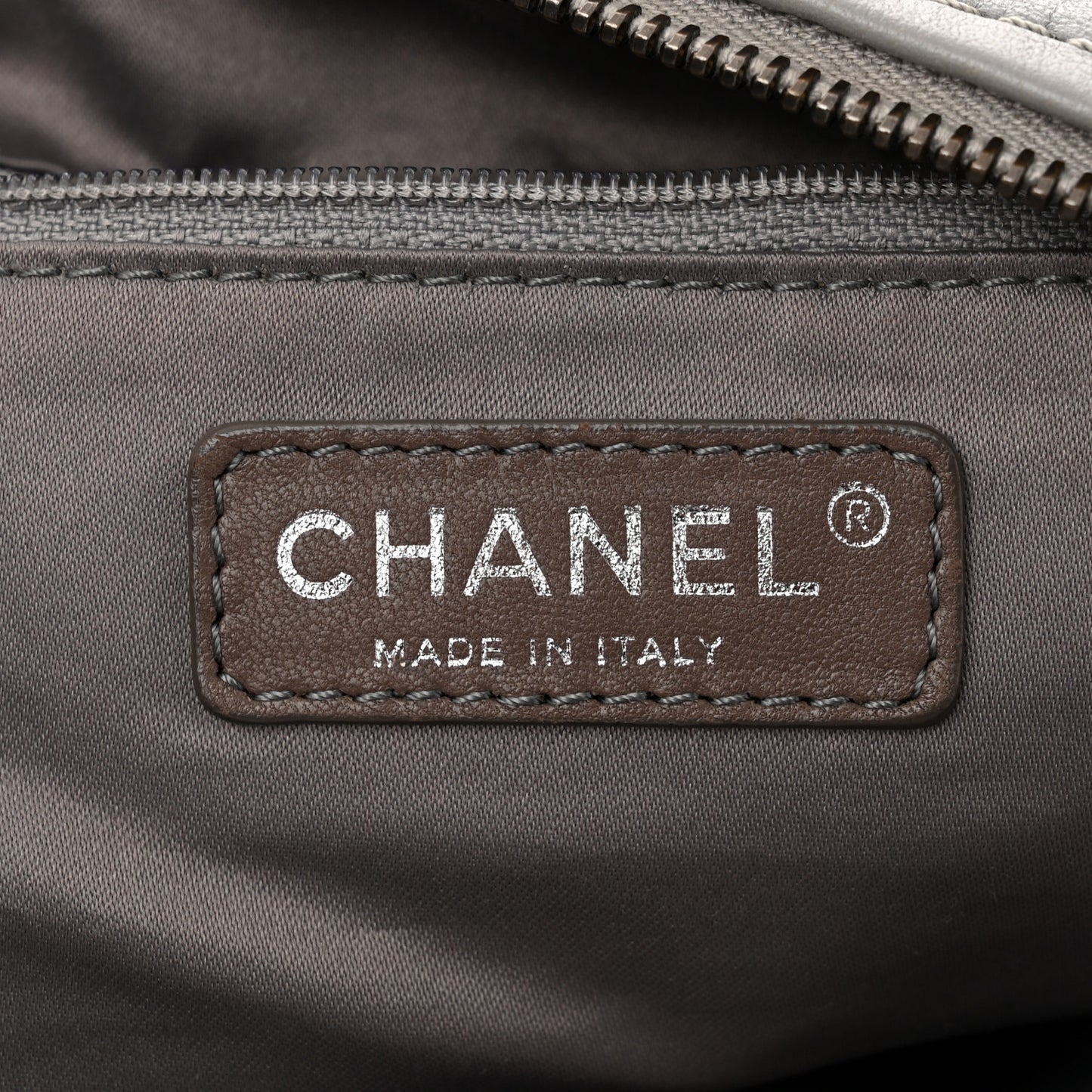 Calfskin Stitched Bowling Bag Grey