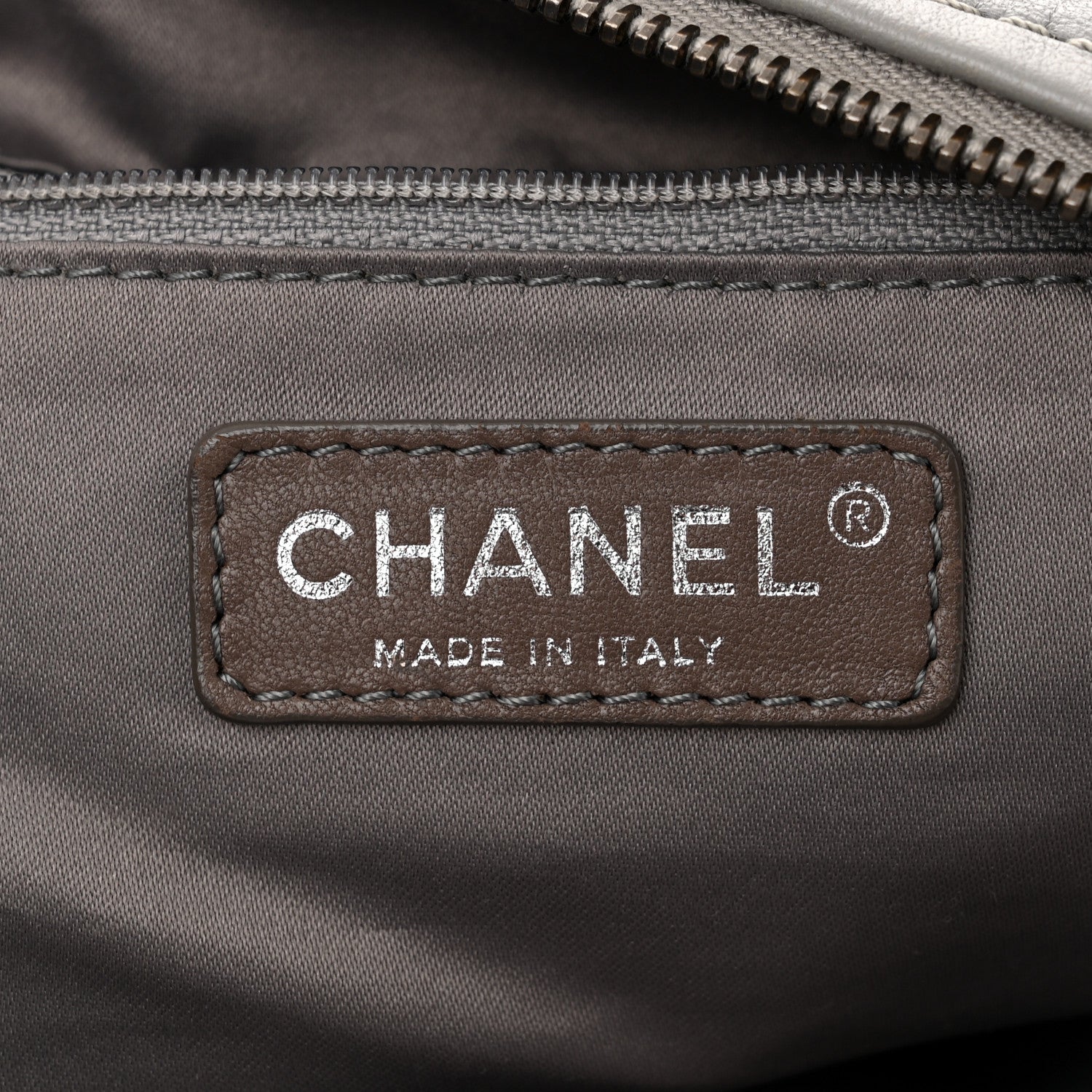 Chanel Calfskin Stitched Bowling Bag Grey 6 of 13