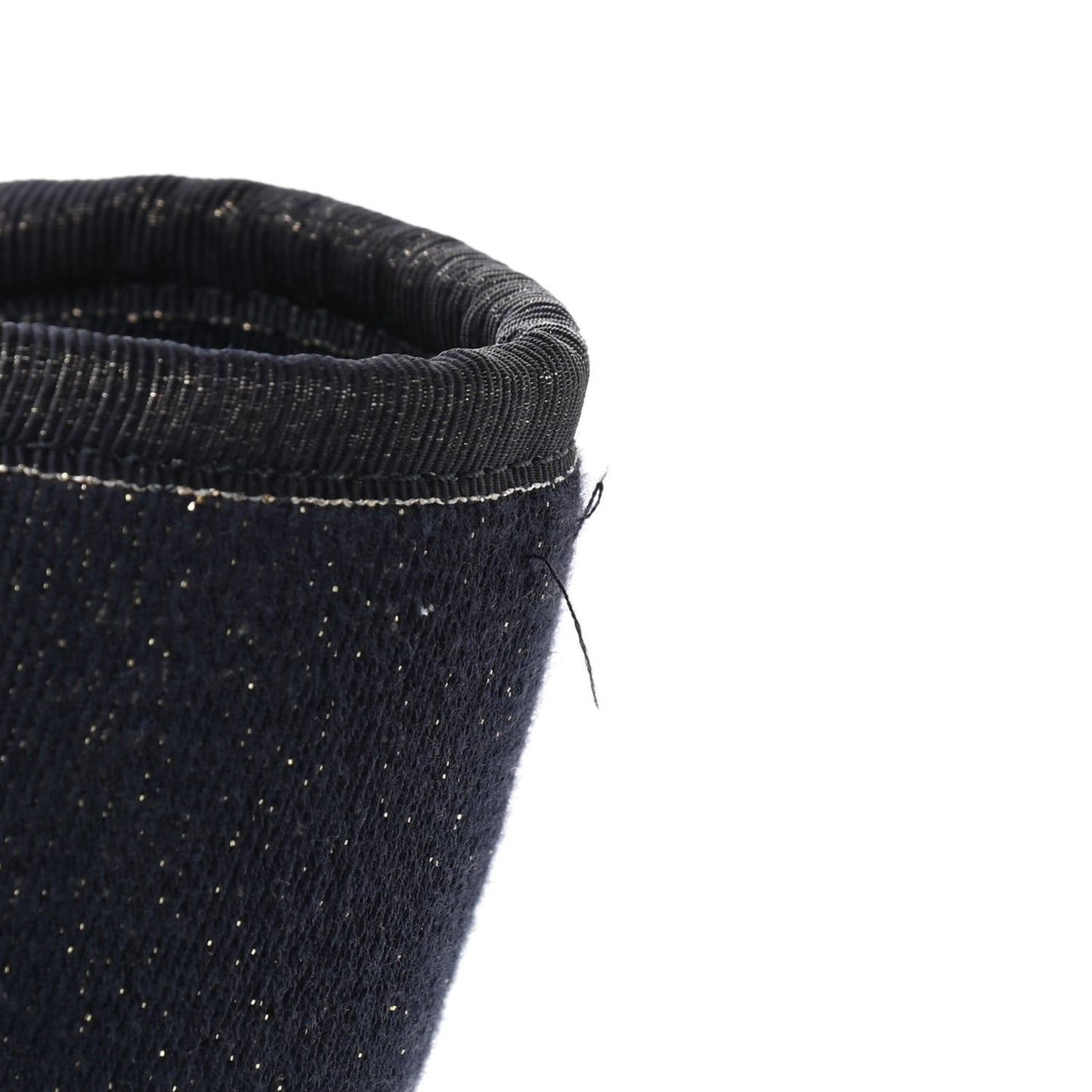 Lurex Canvas Medium Deauville Tote Navy Blue Gold