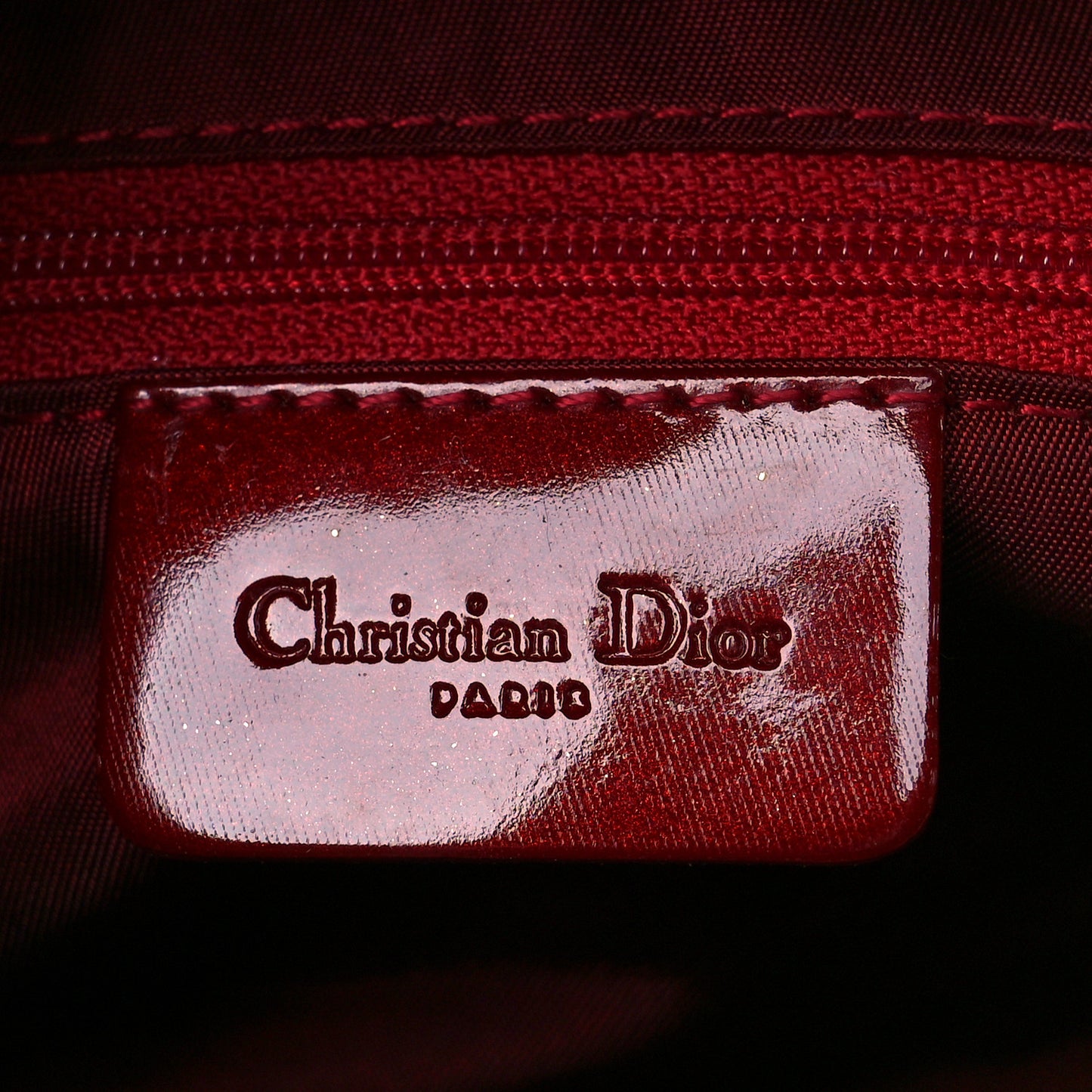 Patent Diorissimo Double Saddle Bag Dark Red