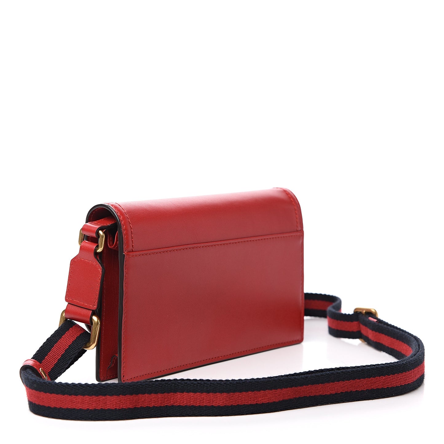 Calfskin Lady Web Convertible Wallet Hibiscus Red
