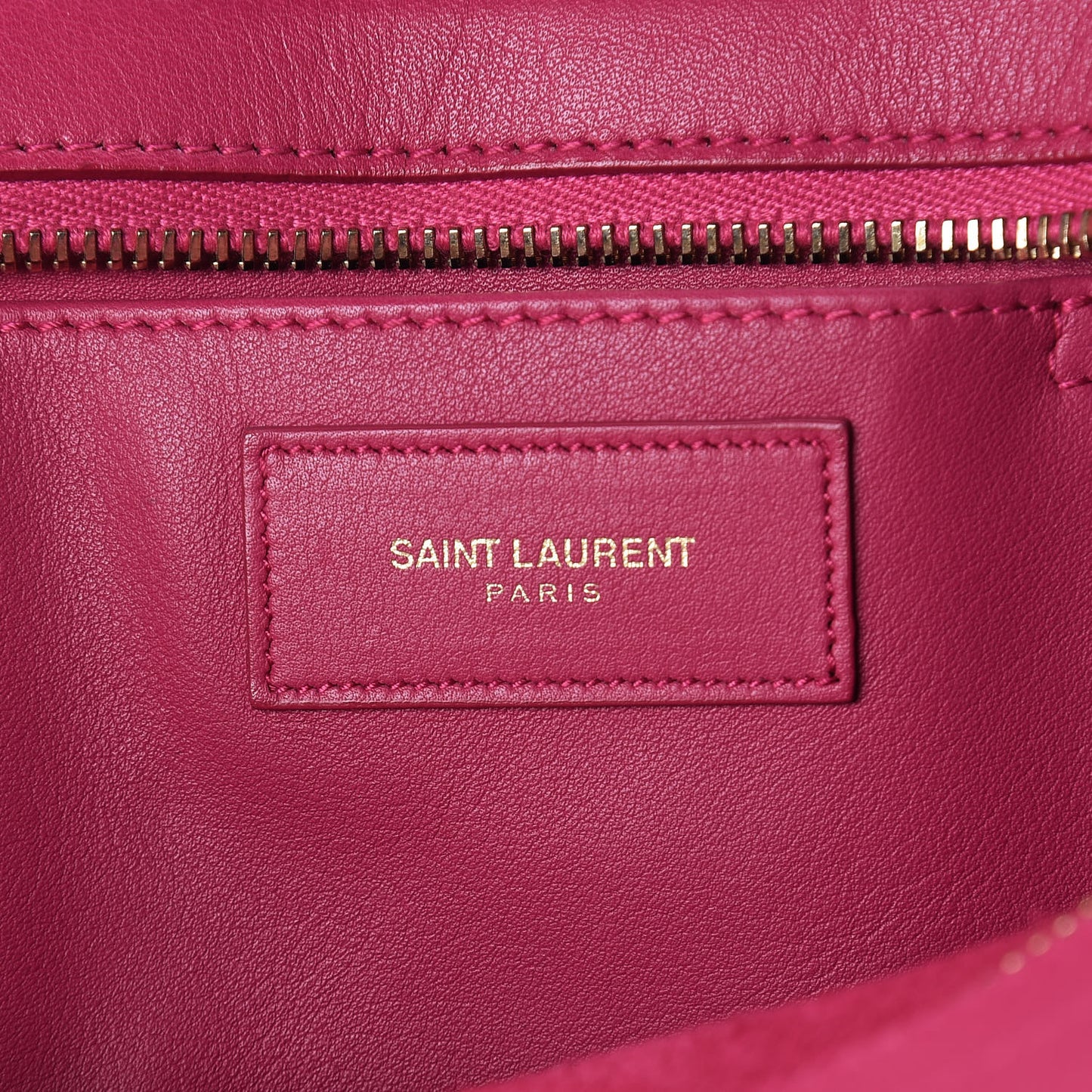 Calfskin Small Classic Y Cabas Fuchsia