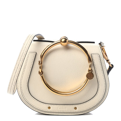 Chloe Calfskin Suede Small Nile Bracelet Bag Off White 1 of 4