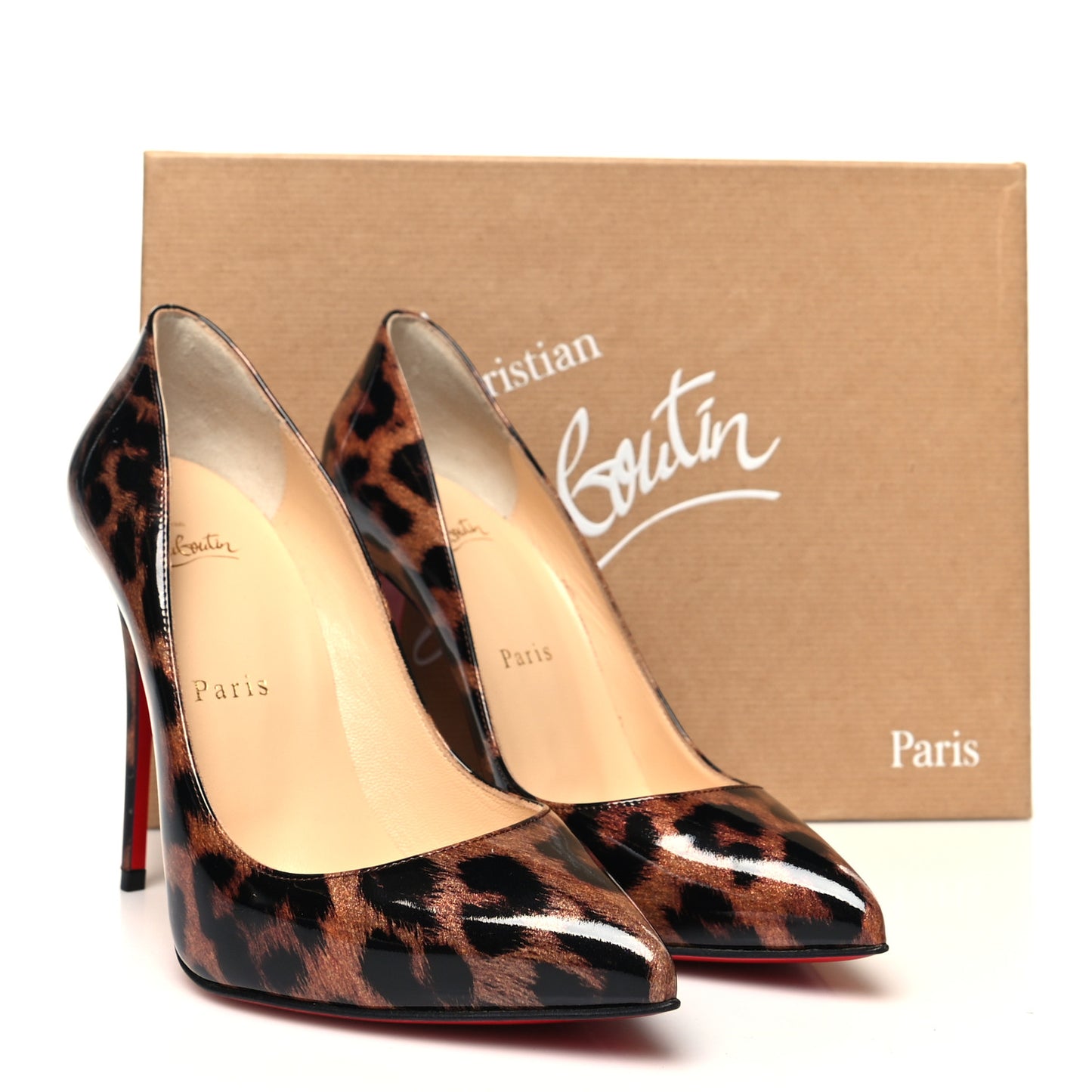 Patent Glitter Leopard Print Pigalle Follies 100 Pumps 37 Gold