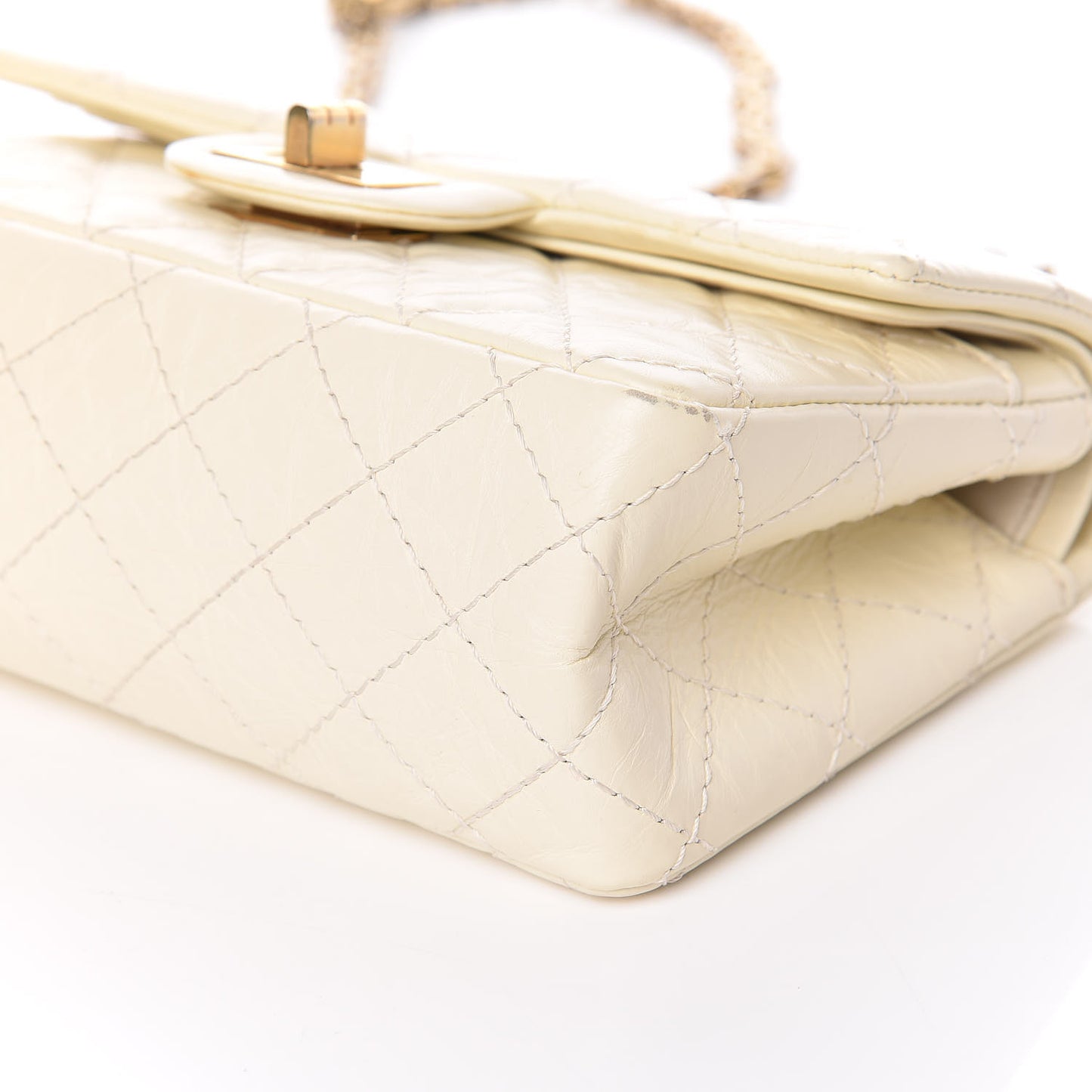 Aged Calfskin Quilted 2.55 Reissue 224 Flap Ivory