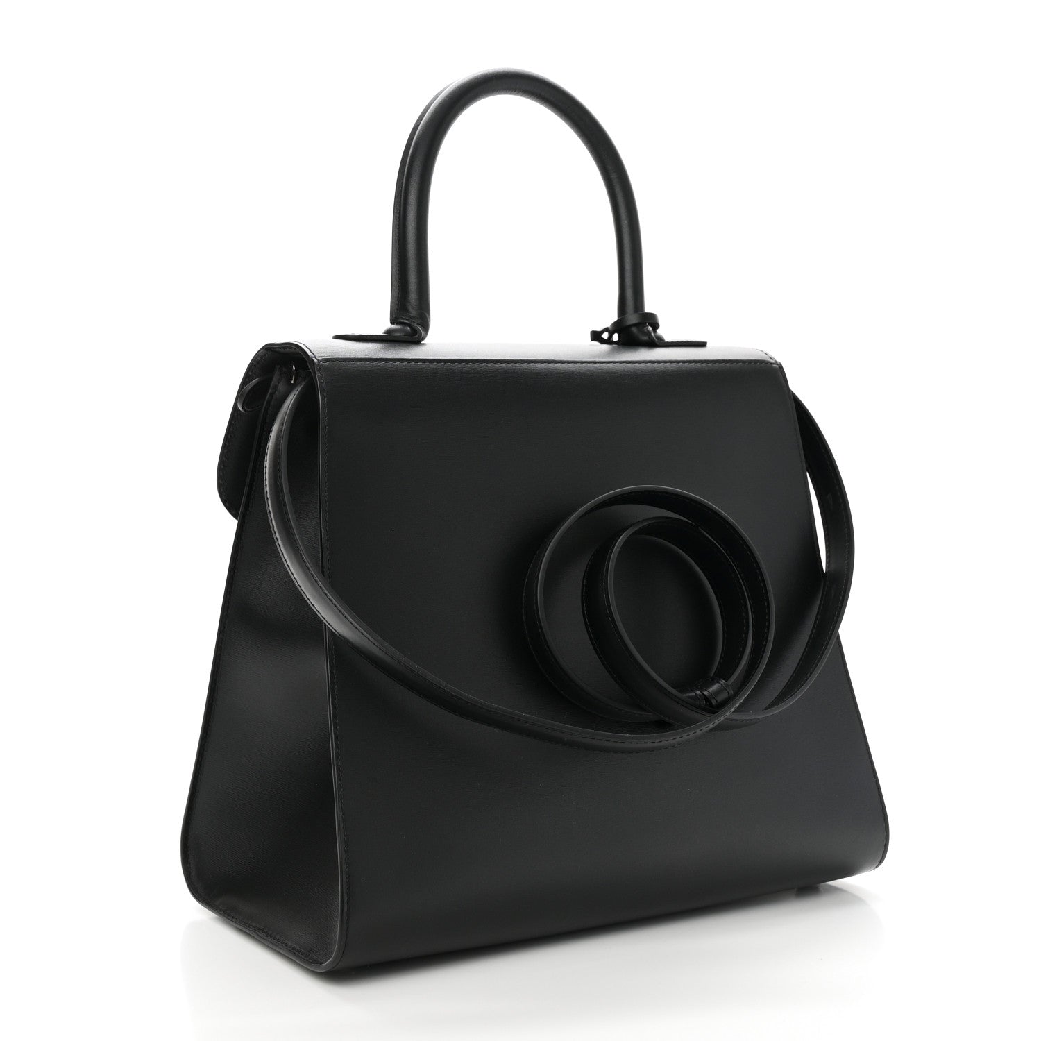 Delvaux Calfskin MM L'Humour Brillant Satchel Black 4 of 11