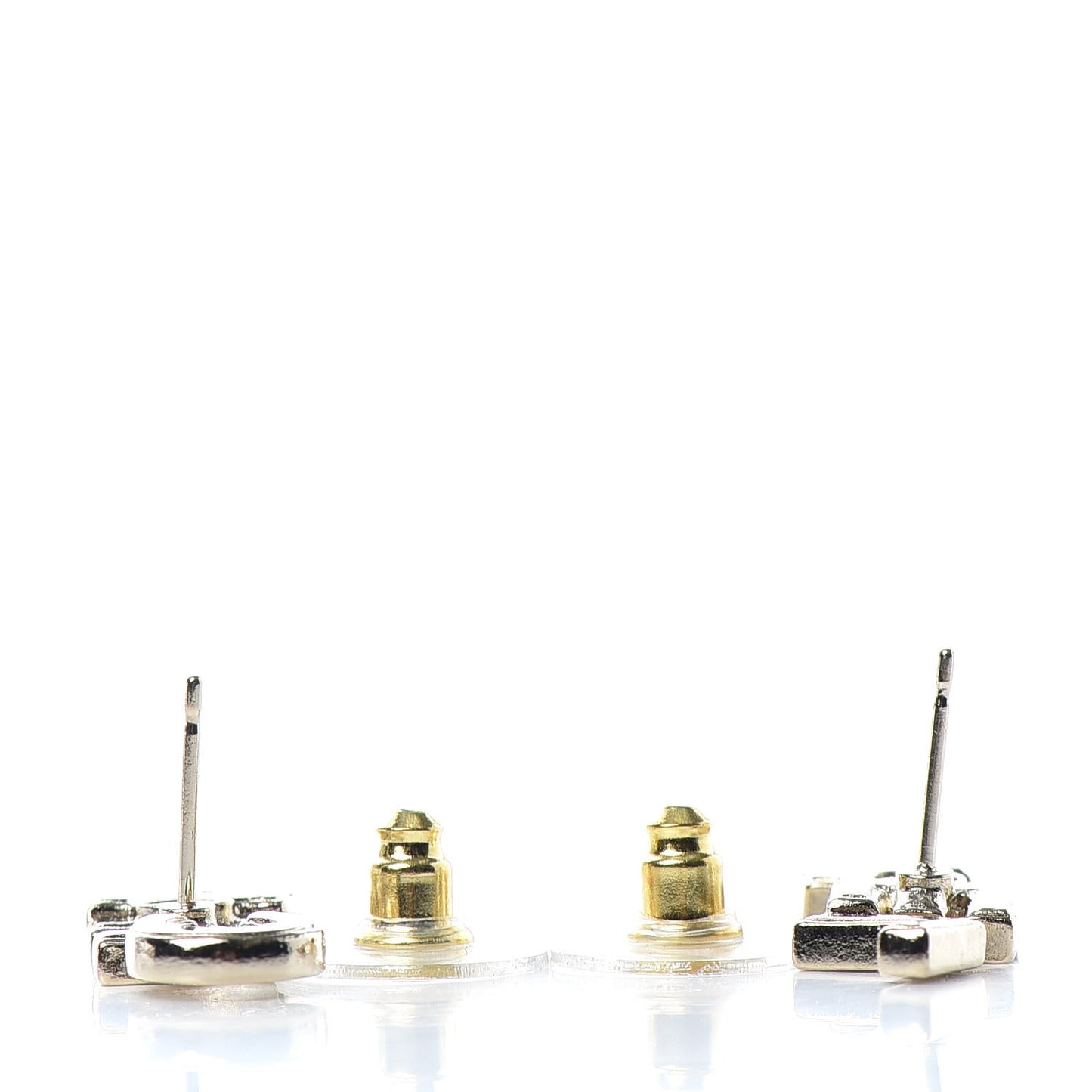 Crystal Pearl Signature Stud Earrings Gold