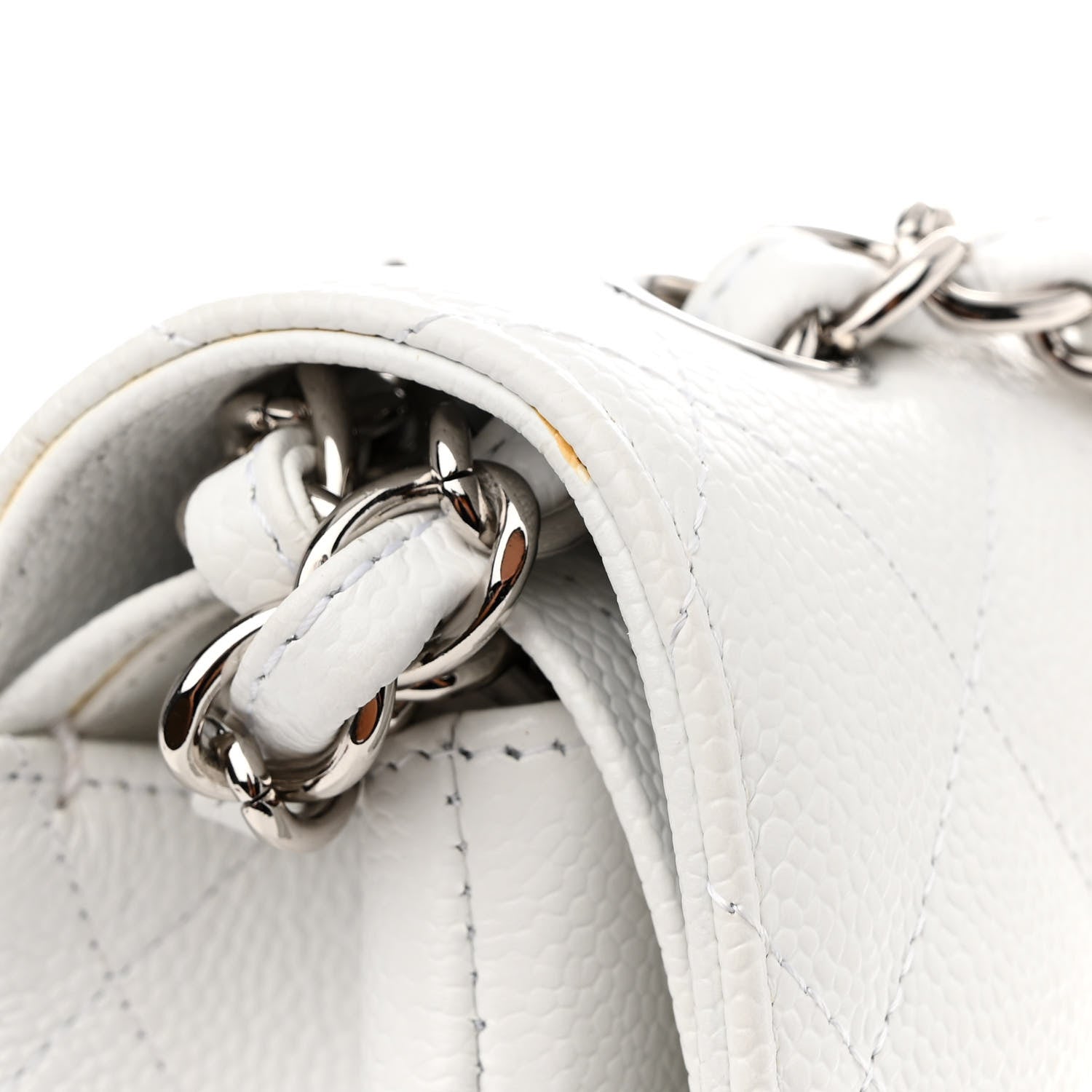 Chanel Caviar Quilted Jumbo Double Flap White 13 of 13