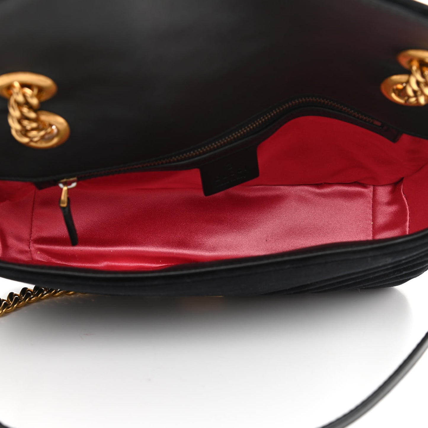 Velvet Matelasse Small GG Marmont Shoulder Bag Black