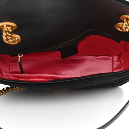 Gucci Velvet Matelasse Small GG Marmont Shoulder Bag Black 5 of 11