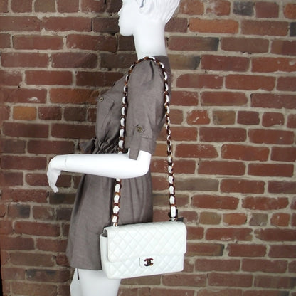 Chanel Lambskin Medium Bekko Resin Flap White 2 of 12