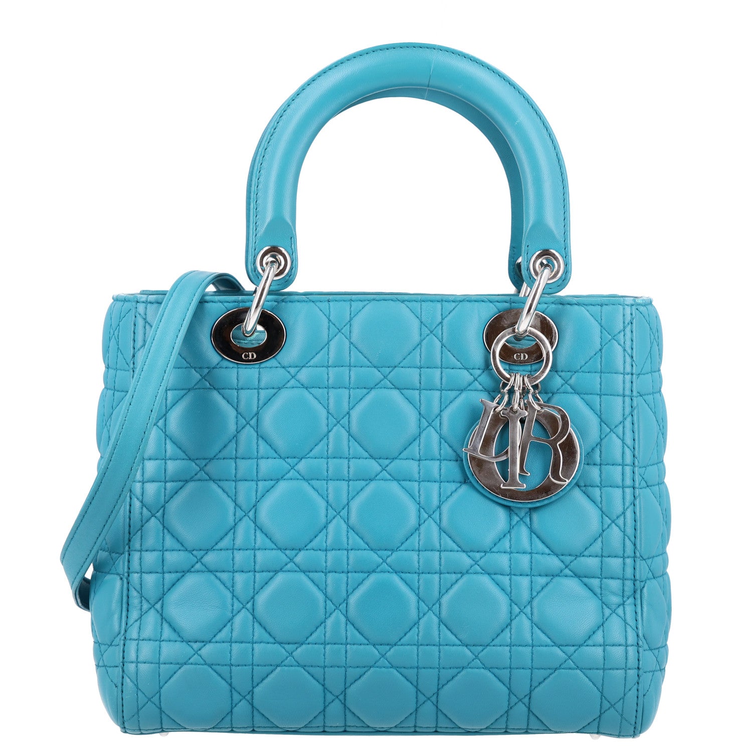 Christian Dior Lambskin Cannage Medium Lady Dior Blue 1 of 10