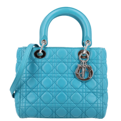 Christian Dior Lambskin Cannage Medium Lady Dior Blue 1 of 10