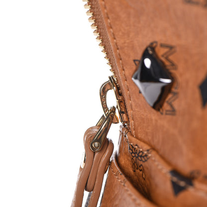 MCM Visetos Studded Medium Stark M Backpack Cognac 19 of 22