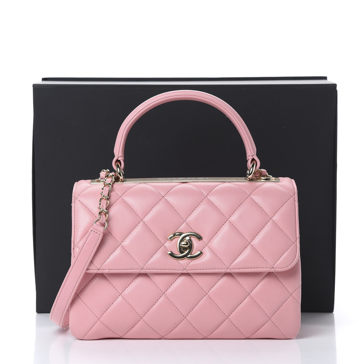 Chanel Lambskin Quilted Small Trendy CC Flap Dual Handle Bag Pink 14 of 14
