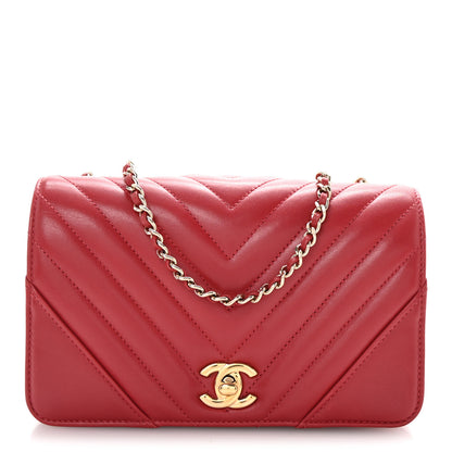 Chanel Calfskin Chevron Quilted Mini Statement Flap Red 1 of 10