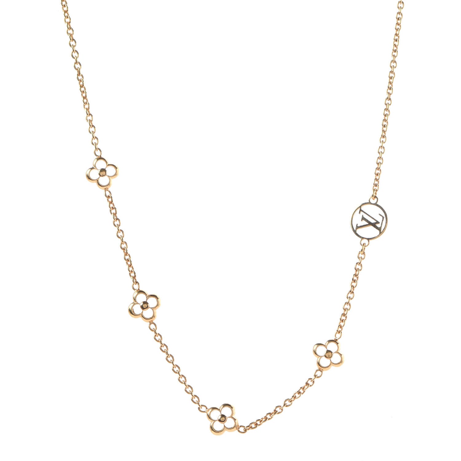 Louis Vuitton Flower Full Necklace Gold 1 of 7
