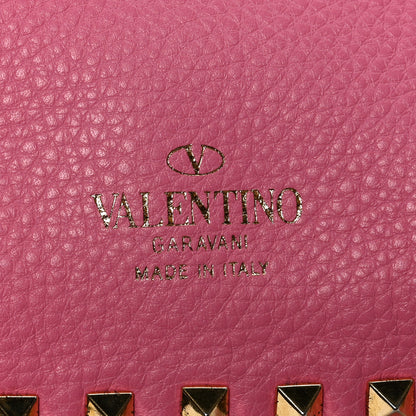 Valentino Garavani Grained Calfskin Medium Rockstud Reversible Tote Army Green Pink 6 of 16