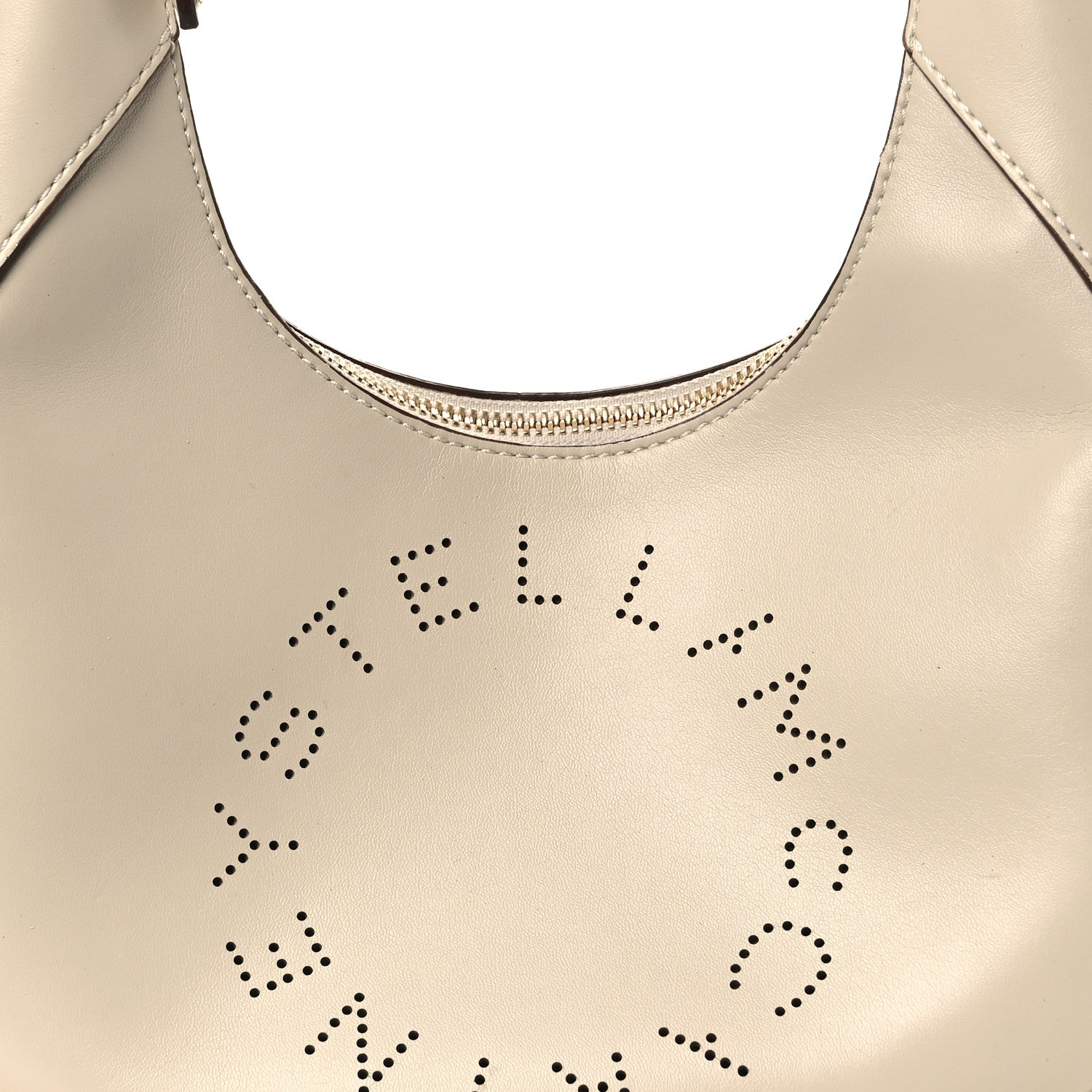 Stella McCartney Eco Alter Nappa Perforated Logo Small Hobo White 8 of 13