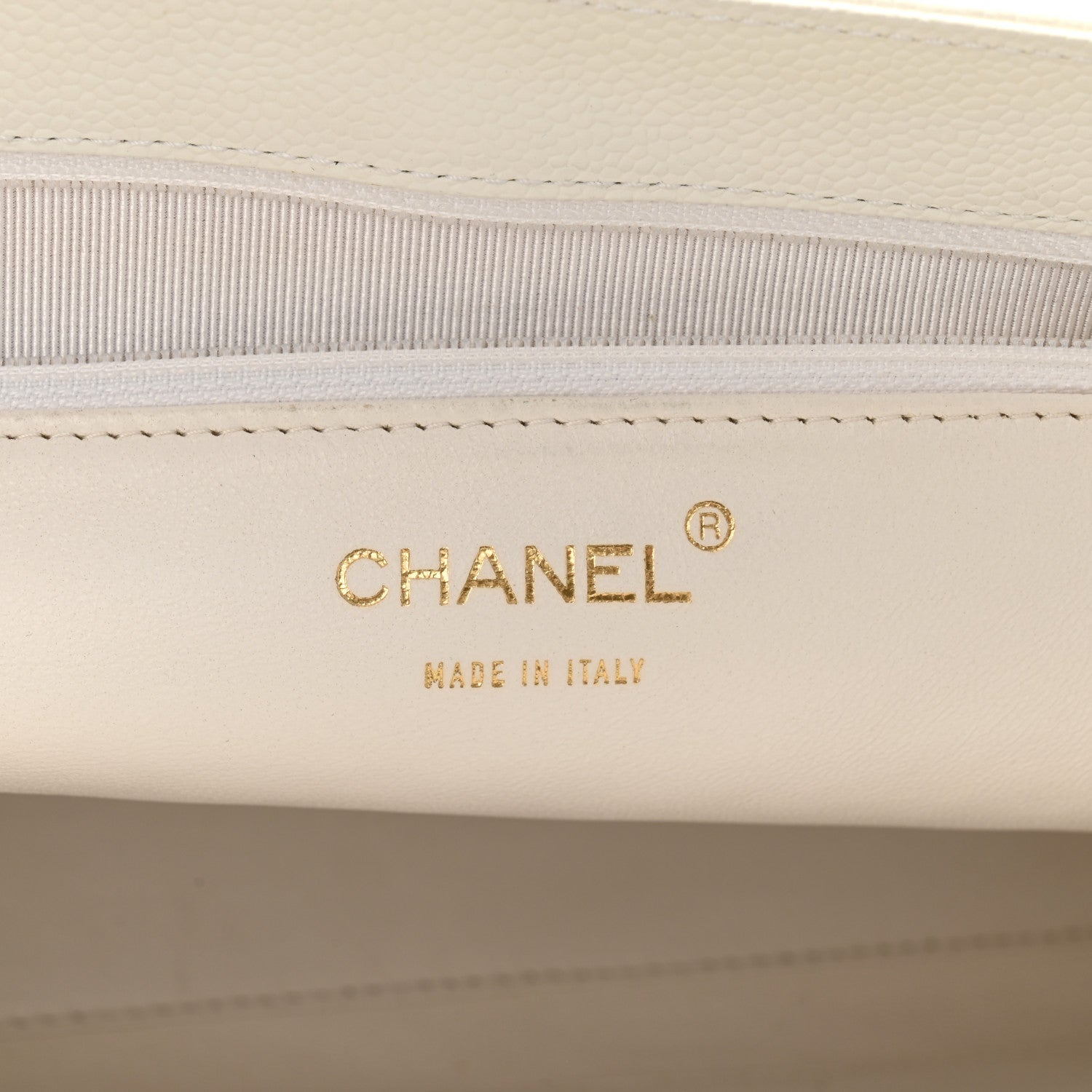 Chanel Caviar Quilted Tote With Clutch White 7 of 18