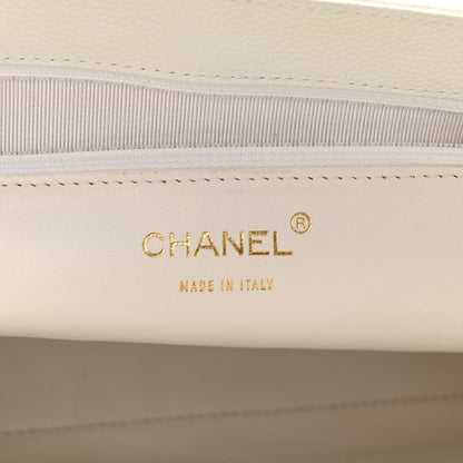 Chanel Caviar Quilted Tote With Clutch White 7 of 18