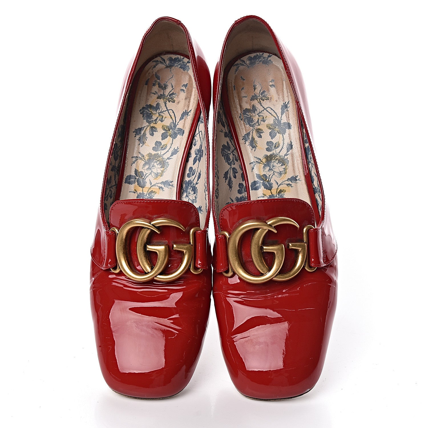 Gucci Vernice GG Victoire 55mm Loafer Pumps 39 Hibiscus Red 21 of 21