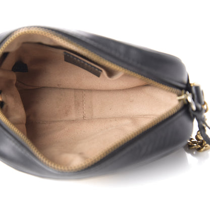 Gucci Calfskin Matelasse Mini GG Marmont Chain Shoulder Bag Black 5 of 13