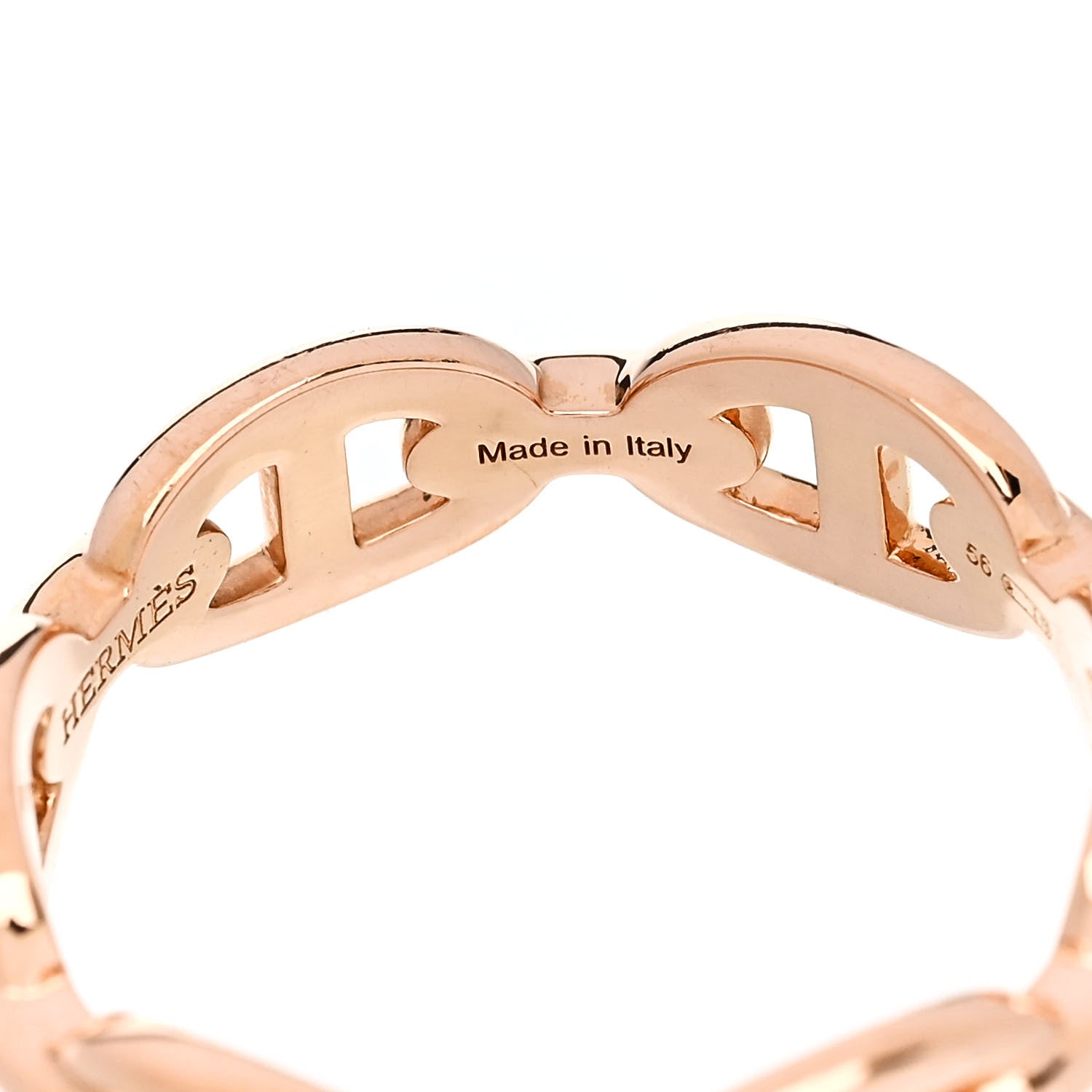Hermes 18K Rose Gold PM Chaine d'Ancre Enchainee Ring 56 7.75 5 of 9