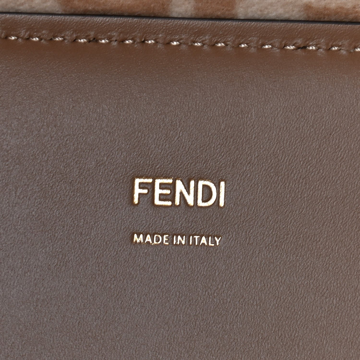 Fendi Flannel Vitello King Wool Plexiglass FF Logo Embroidered Medium Fendi Sunshine Shopper Tote Brown 5 of 8
