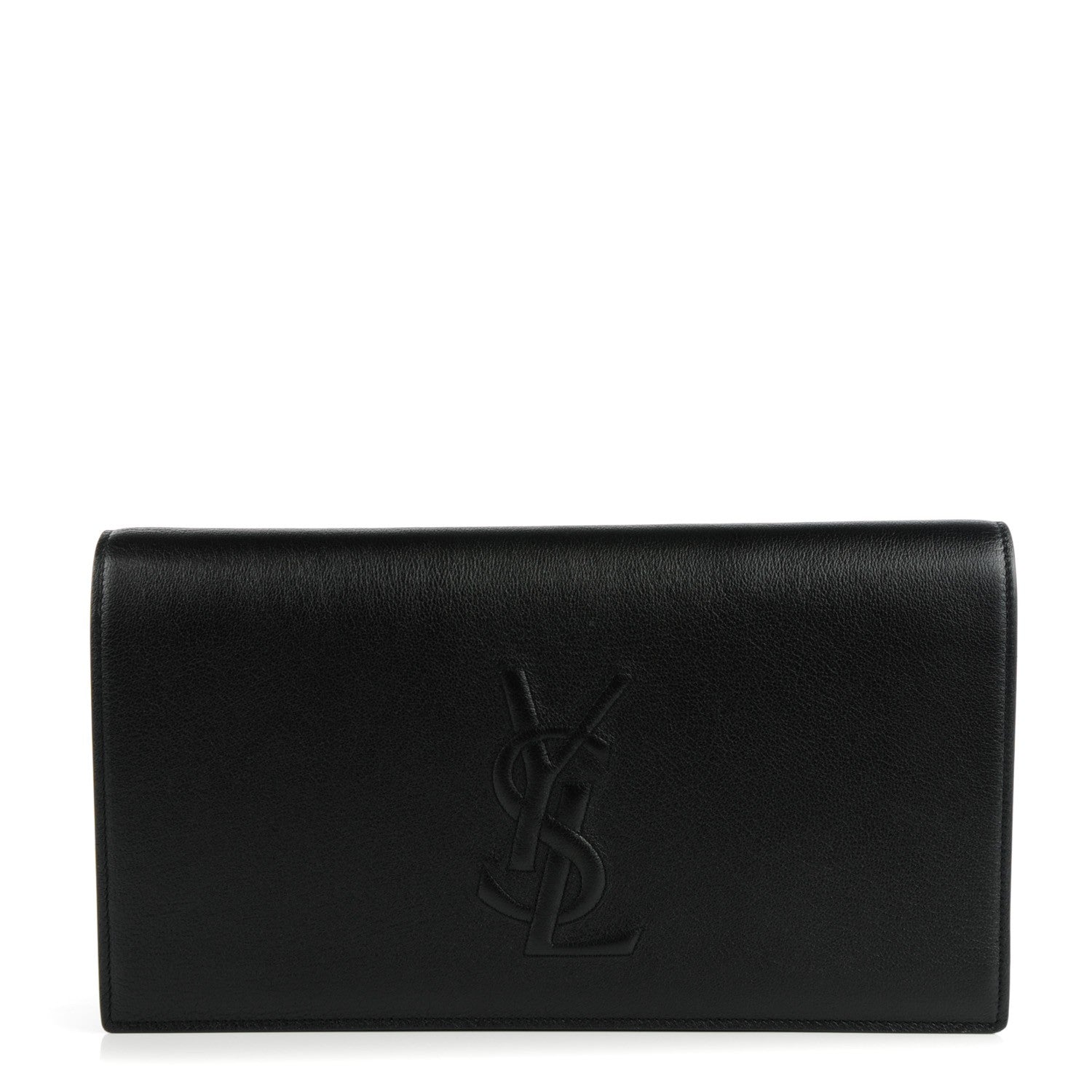 Saint Laurent Calfskin Monogram Large Belle De Jour Clutch Black 1 of 7