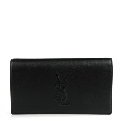 Saint Laurent Calfskin Monogram Large Belle De Jour Clutch Black 1 of 7