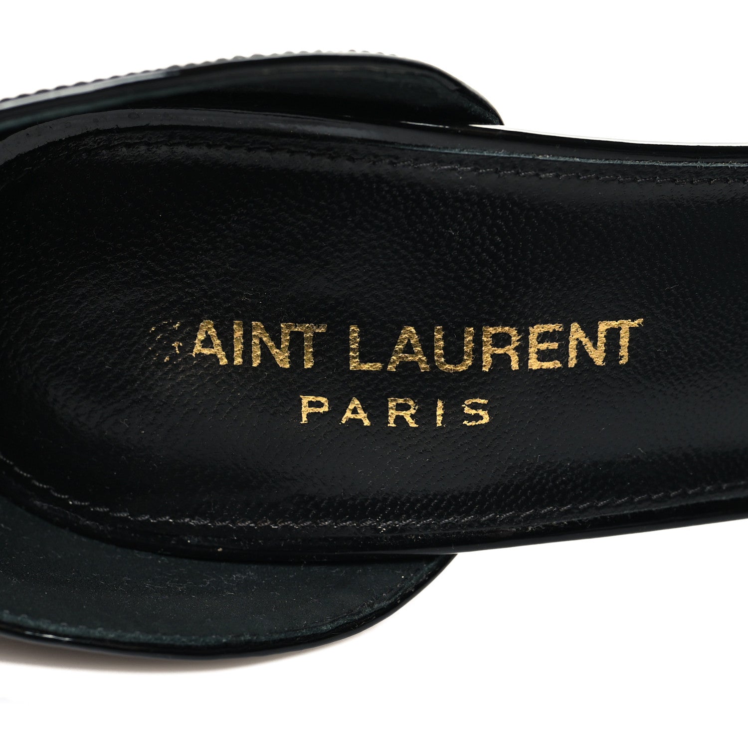 Saint Laurent Patent Calfskin Opyum 110 Sandals 37.5 Black Gold 8 of 9