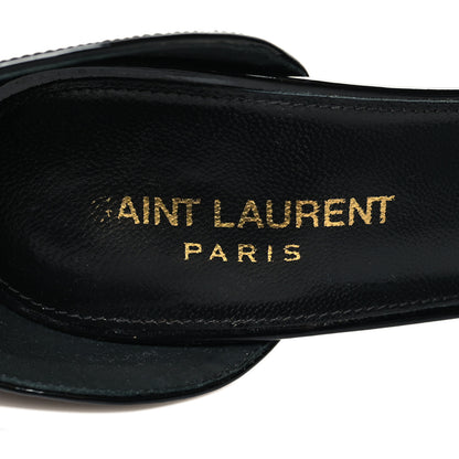 Saint Laurent Patent Calfskin Opyum 110 Sandals 37.5 Black Gold 8 of 9