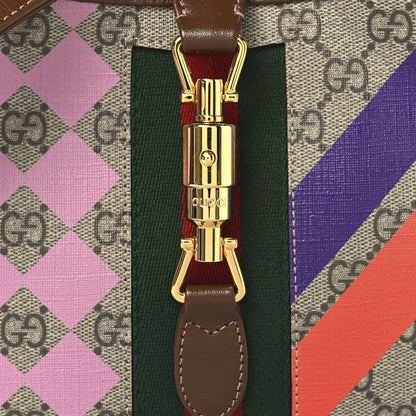 Gucci GG Supreme Monogram Azalea Calfskin Print Web Small Jackie 1961 Hobo Multicolor 8 of 10