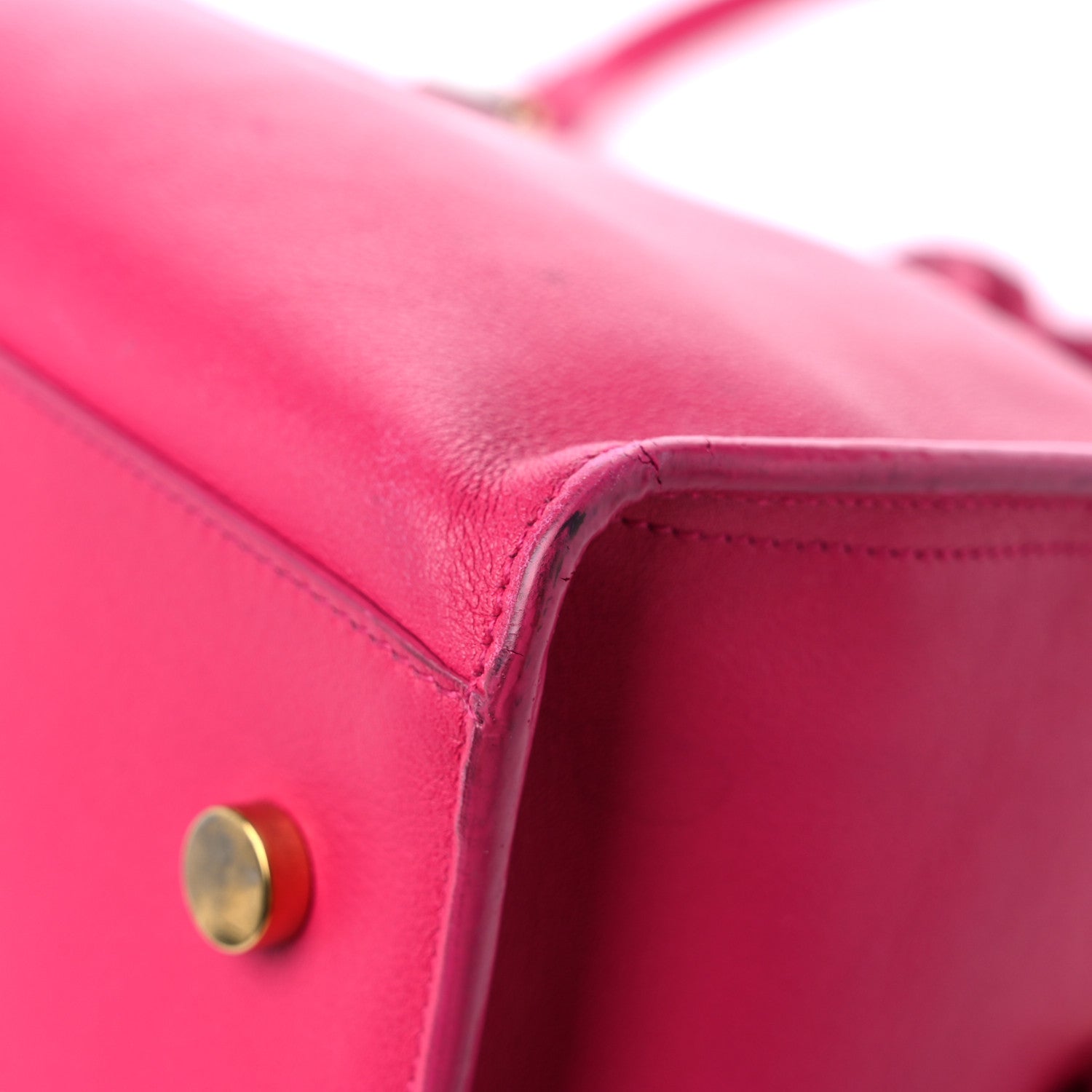 Saint Laurent Calfskin Small Monogram Cabas Fuchsia 10 of 16