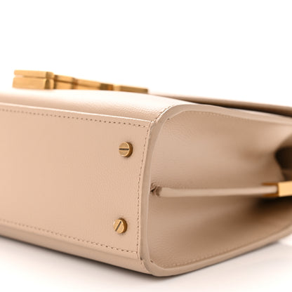 Saint Laurent Grain de Poudre Mini Classic Monogram Cassandra Top Handle Beige 10 of 11