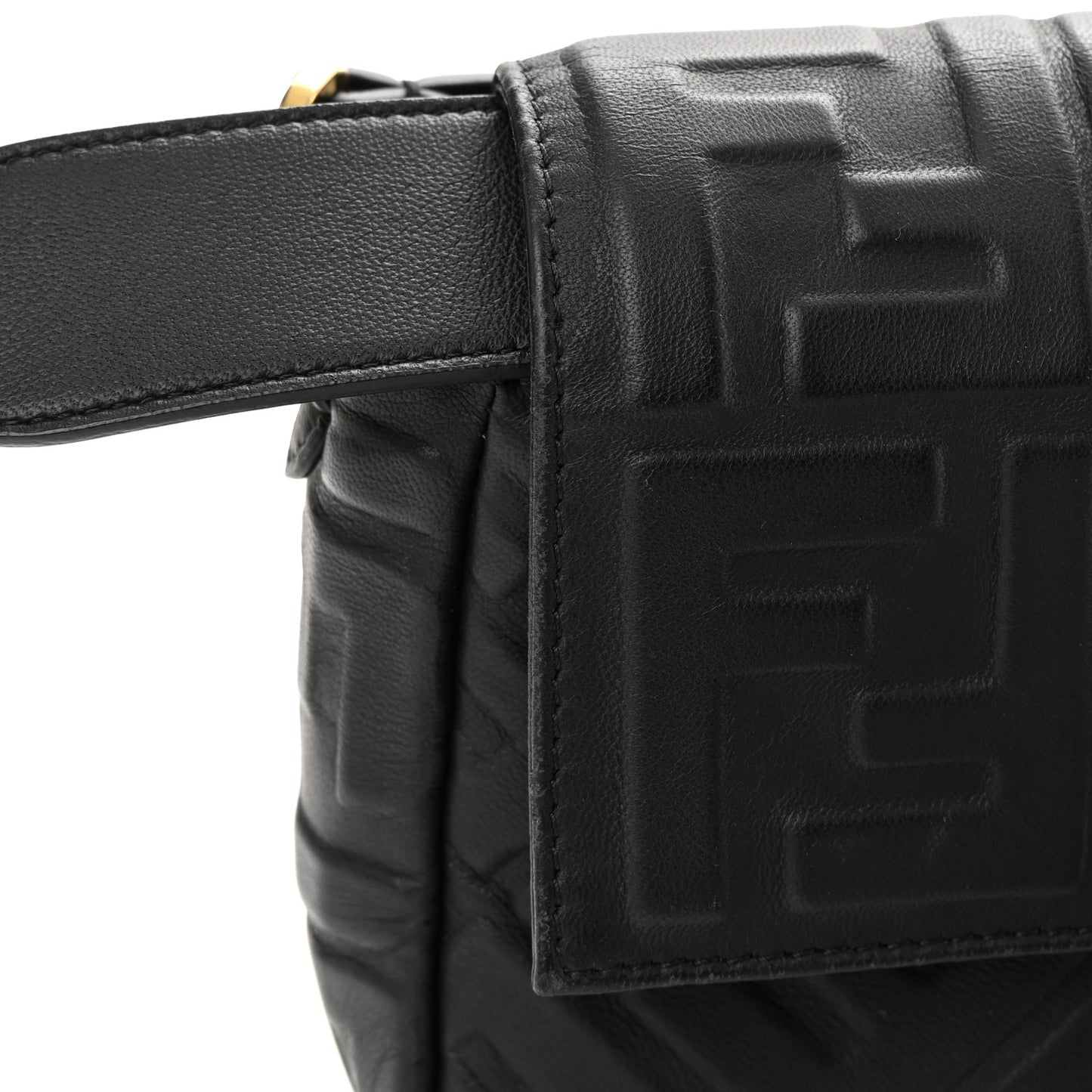 Nappa FF 1974 Embossed Baguette Black