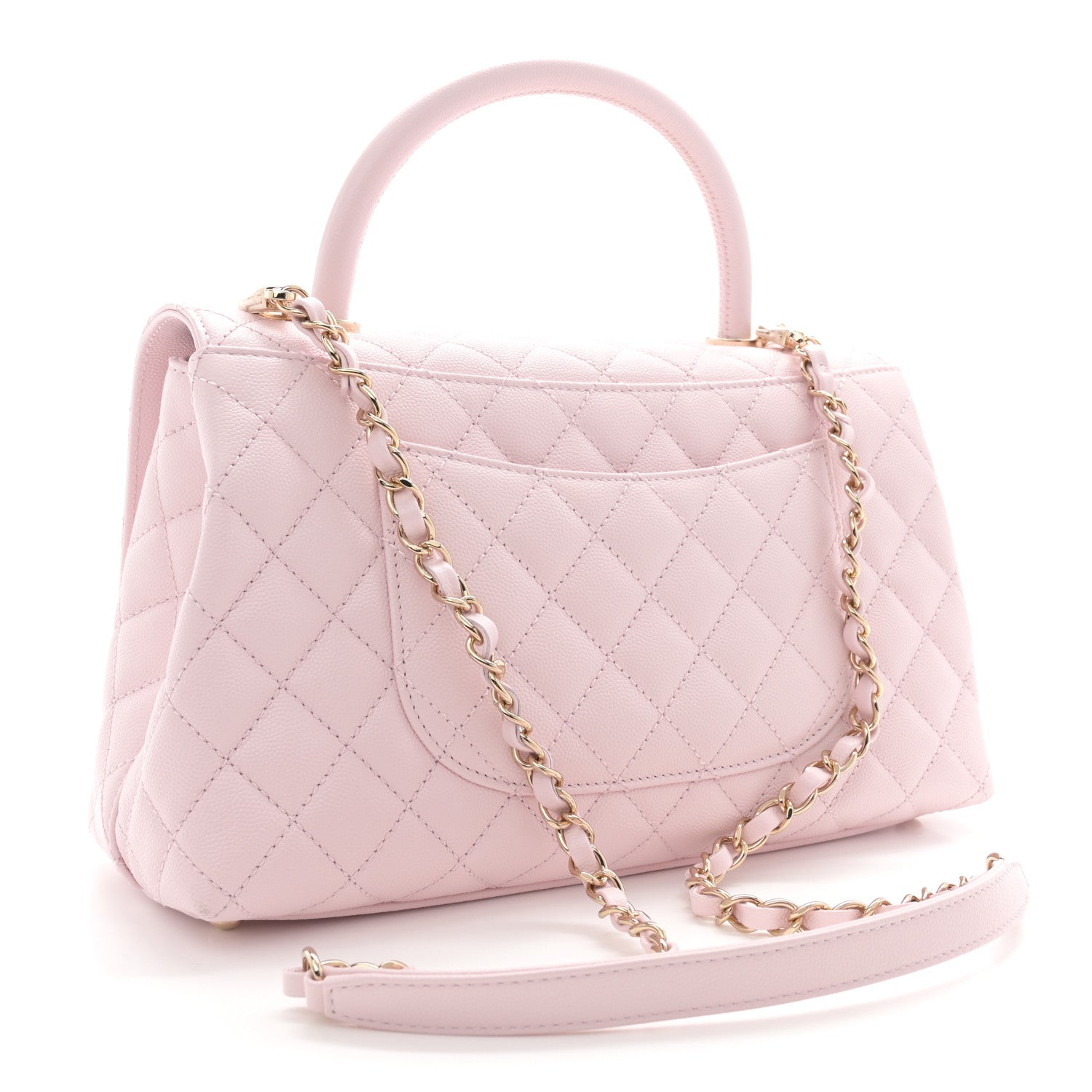 Chanel Caviar Quilted Small Coco Handle Flap Light Pink 3 of 12