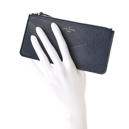 Louis Vuitton Calfskin Jeanne Wallet Zippered Insert Dark Blue 2 of 6